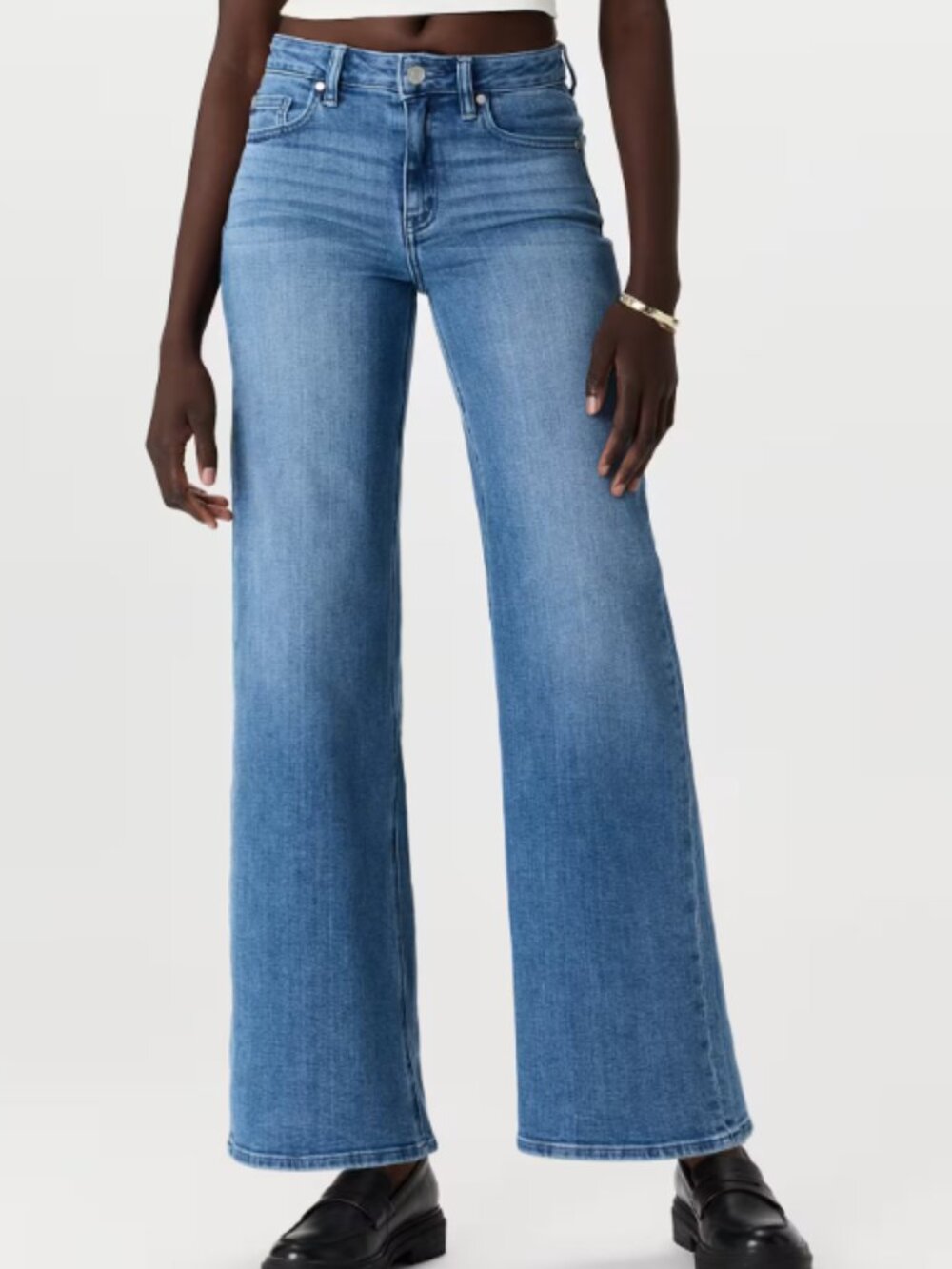Quince Bella Stretch Wide Leg Jeans-Seaside Blue-Size 28-Inseam 27